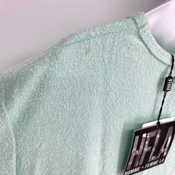 Homme + Femme NEW Mens Triple Layer Cross T-Shirt XXL Zip Side Terry Cloth Green - Picture 9 of 15